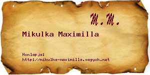 Mikulka Maximilla névjegykártya